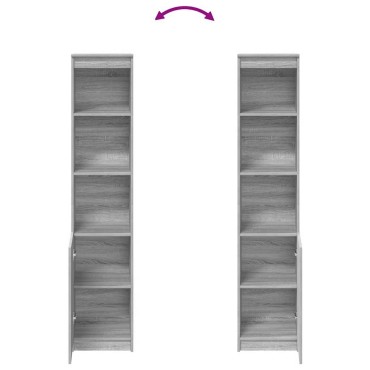 vidaXL Ντουλάπι Γκρι Sonoma 37,5x35x180cm Επεξεργασμένο Ξύλο 1 τεμ.