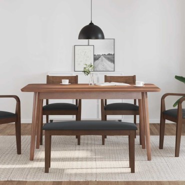 Πάγκος vidaXL Καφέ μασίφ ξύλο καουτσούκ 90x30x46,5 cm