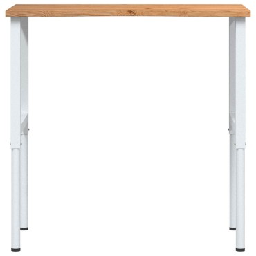 vidaXL πάγκος εργασίας ανοιχτό καφέ 100x60x(71,5-98)cm μασίφ ξύλο δρυς