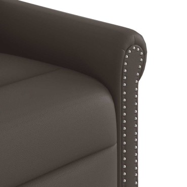 vidaXL Μόνιμη πολυθρόνα μασάζ Shiny Brown Faux Leather