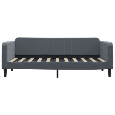 vidaXL Κρεβάτι ημέρας με στρώμα σκούρο γκρι 90x190 cm Βελούδο