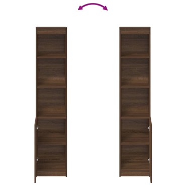 vidaXL Ντουλάπι Καφέ Δρυς 37,5x35x180cm Επεξεργασμένο Ξύλο 1 τεμ.