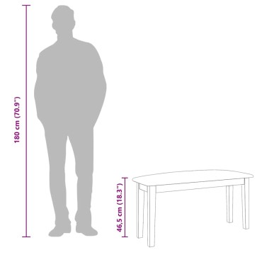 Πάγκος vidaXL Καφέ μασίφ ξύλο καουτσούκ 90x30x46,5 cm
