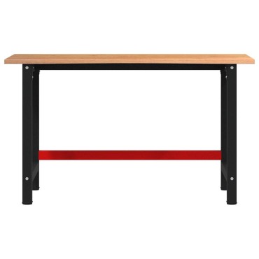 vidaXL Πάγκος Εργασίας Καφέ Σκούρο 140x60x81,5 cm Μασίφ Ξύλο Δρυς