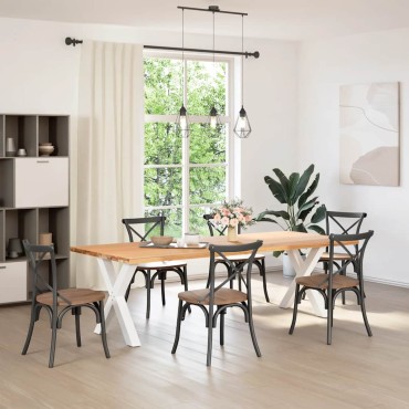 vidaXL Πόδια τραπεζαρίας σε σχήμα Χ 2 τεμ. Λευκό 70x(72-73)cm