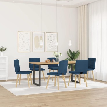 vidaXL Καρέκλες Τραπεζαρίας 6 τεμ. Μπλε Υφασμάτινες 45x54x86 cm