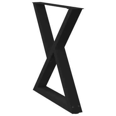 vidaXL Πόδια τραπεζαρίας 2 τεμ. Μαύρο 80x(72-73,3)cm Ατσάλι