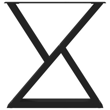 vidaXL Πόδια τραπεζαρίας 2 τεμ. Μαύρο 80x(72-73,3)cm Ατσάλι