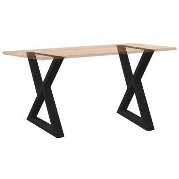 vidaXL Πόδια τραπεζαρίας 2 τεμ. Μαύρο 80x(72-73,3)cm Ατσάλι