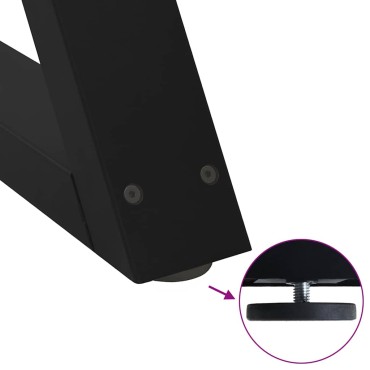 vidaXL Πόδια τραπεζαρίας 2 τεμ. Μαύρο 80x(72-73,3)cm Ατσάλι