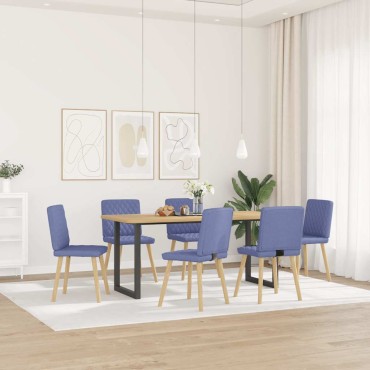 vidaXL Καρέκλες τραπεζαρίας 6 τεμ. τζιν μπλε ύφασμα 45x54x86 cm