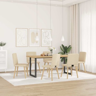 vidaXL Καρέκλες Τραπεζαρίας 6 τεμ. Κρεμ Υφασμάτινες 45x54x86 cm