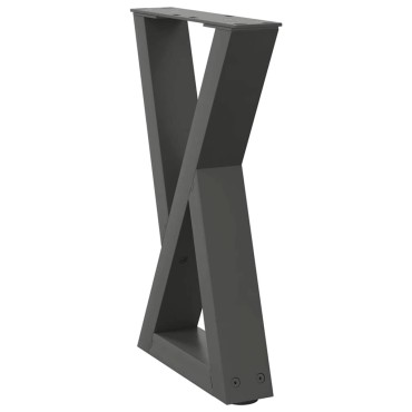 vidaXL Πόδια τραπεζιού σαλονιού 2 τεμ. Ανθρακί 38x(42-43,3)cm