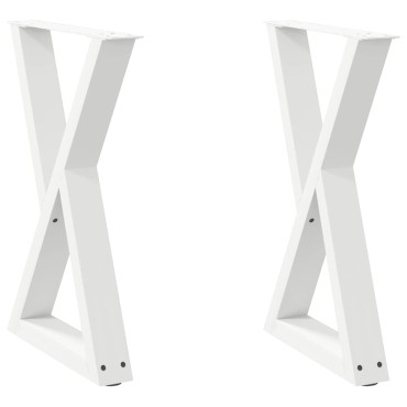 vidaXL Πόδια τραπεζαρίας 2 τεμ. Λευκό 60x(72-73,3)cm Ατσάλι