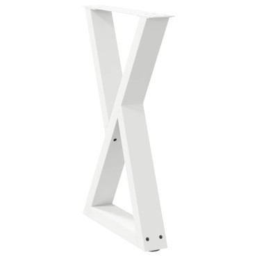 vidaXL Πόδια τραπεζαρίας 2 τεμ. Λευκό 60x(72-73,3)cm Ατσάλι