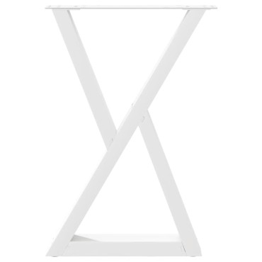 vidaXL Πόδια τραπεζαρίας 2 τεμ. Λευκό 60x(72-73,3)cm Ατσάλι