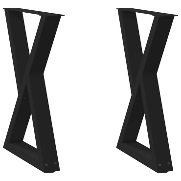 vidaXL Πόδια τραπεζαρίας 2 τεμ. Μαύρο 50x(72-73,3)cm Ατσάλι