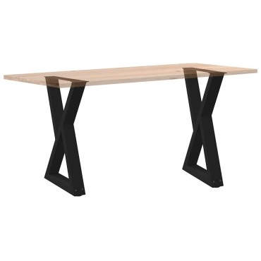 vidaXL Πόδια τραπεζαρίας 2 τεμ. Μαύρο 50x(72-73,3)cm Ατσάλι
