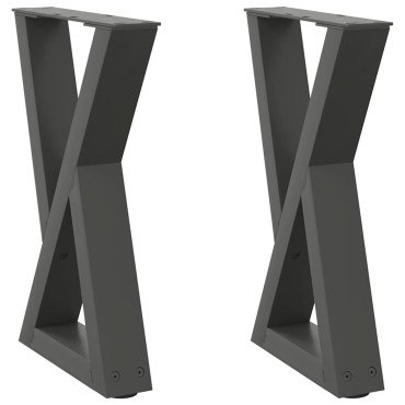 vidaXL Πόδια τραπεζιού σαλονιού 2 τεμ. Ανθρακί 28x(42-43,3)cm