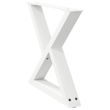 vidaXL Πόδια τραπεζιού σαλονιού 2 τεμ. Λευκό 60x(42-43,3)cm Ατσάλι
