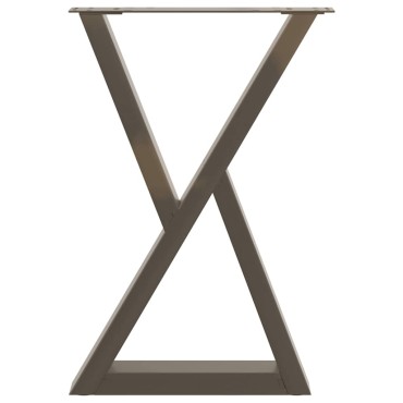 vidaXL Πόδια τραπεζαρίας 2 τεμ. Φυσικό ατσάλι 60x(72-73,3)cm Ατσάλι