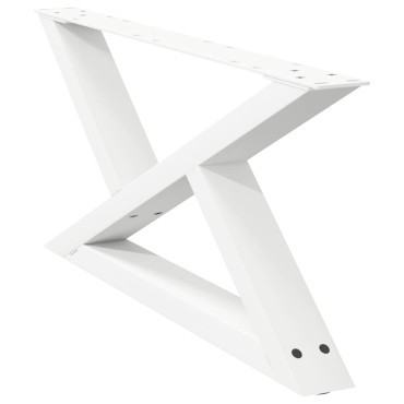 vidaXL Πόδια τραπεζιού σαλονιού 2 τεμ. Λευκό 70x(30-31,3)cm Ατσάλι
