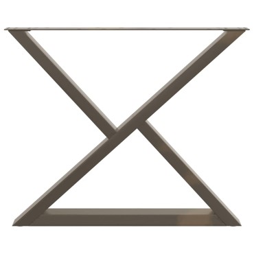 vidaXL Πόδια τραπεζαρίας 2 τεμ. Φυσικό ατσάλι 90x(72-73,3)cm Ατσάλι