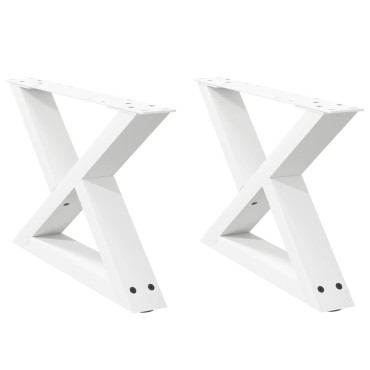vidaXL Πόδια τραπεζιού σαλονιού 2 τεμ. Λευκό 50x(30-31,3)cm Ατσάλι
