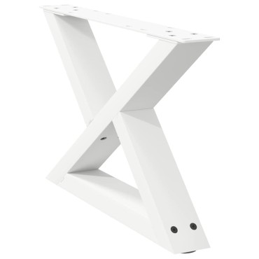 vidaXL Πόδια τραπεζιού σαλονιού 2 τεμ. Λευκό 50x(30-31,3)cm Ατσάλι
