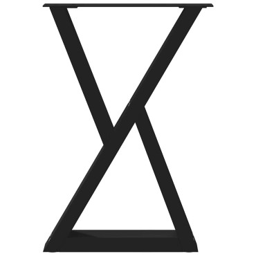 vidaXL Πόδια τραπεζαρίας 2 τεμ. Μαύρο 60x(72-73,3)cm Ατσάλι