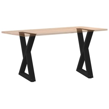 vidaXL Πόδια τραπεζαρίας 2 τεμ. Μαύρο 60x(72-73,3)cm Ατσάλι