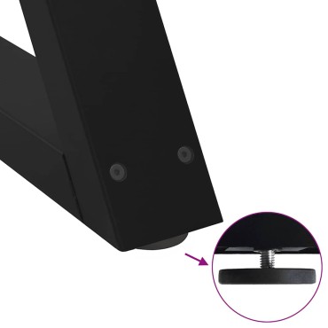 vidaXL Πόδια τραπεζαρίας 2 τεμ. Μαύρο 60x(72-73,3)cm Ατσάλι