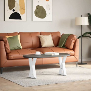 vidaXL Πόδια τραπεζιού σαλονιού 2 τεμ. Λευκό 38x(42-43,3)cm Ατσάλι