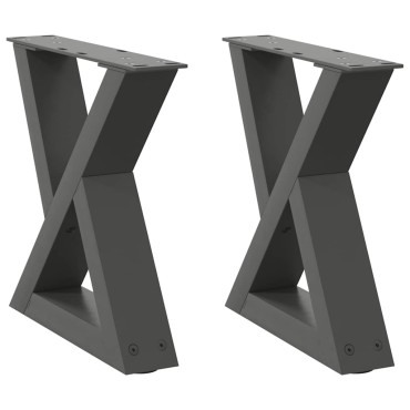 vidaXL Πόδια τραπεζιού σαλονιού 2 τεμ. Ανθρακί 30x(30-31,3)cm