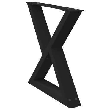 vidaXL Πόδια τραπεζιού σαλονιού 2 τεμ. Μαύρο 60x(42-43,3)cm