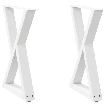 vidaXL Πόδια τραπεζαρίας 2 τεμ. Λευκό 50x(72-73,3)cm Ατσάλι