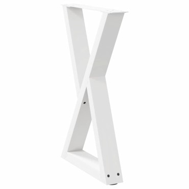 vidaXL Πόδια τραπεζαρίας 2 τεμ. Λευκό 50x(72-73,3)cm Ατσάλι