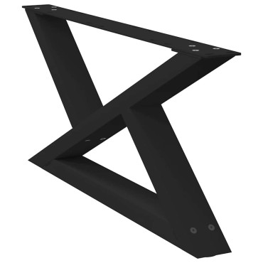 vidaXL Πόδια τραπεζιού σαλονιού 2 τεμ. Μαύρο 70x(30-31,3)cm