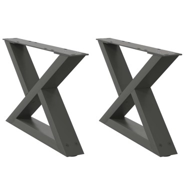vidaXL Πόδια τραπεζιού σαλονιού 2 τεμ. Ανθρακί 60x(30-31,3)cm