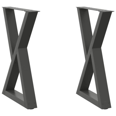 vidaXL Πόδια Τραπεζαρίας 2 τεμ. Ανθρακί 60x(72-73,3)cm Ατσάλι