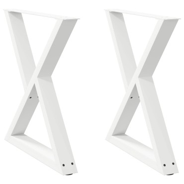 vidaXL Πόδια τραπεζαρίας 2 τεμ. Λευκό 80x(72-73,3)cm Ατσάλι