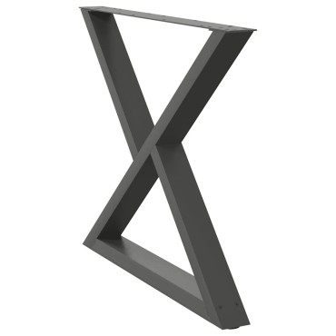vidaXL Πόδια τραπεζαρίας 2 τεμ. Ανθρακί 90x(72-73,3)cm Χάλυβας
