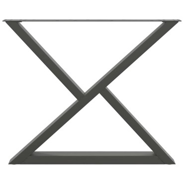 vidaXL Πόδια τραπεζαρίας 2 τεμ. Ανθρακί 90x(72-73,3)cm Χάλυβας