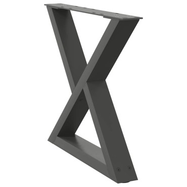 vidaXL Πόδια τραπεζιού σαλονιού 2 τεμ. Ανθρακί 60x(42-43,3)cm