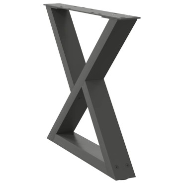 vidaXL Πόδια τραπεζιού σαλονιού 2 τεμ. Ανθρακί 50x(42-43,3)cm