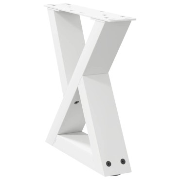 vidaXL Πόδια τραπεζιού σαλονιού 2 τεμ. Λευκό 40x(30-31,3)cm Ατσάλι