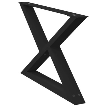 vidaXL Πόδια τραπεζιού σαλονιού 2 τεμ. Μαύρο 70x(42-43,3)cm