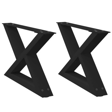 vidaXL Πόδια τραπεζιού σαλονιού 2 τεμ. Μαύρο 60x(30-31,3)cm