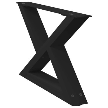 vidaXL Πόδια τραπεζιού σαλονιού 2 τεμ. Μαύρο 60x(30-31,3)cm