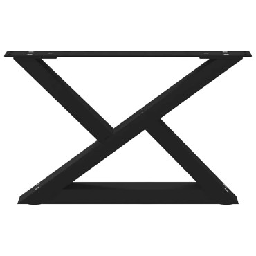vidaXL Πόδια τραπεζιού σαλονιού 2 τεμ. Μαύρο 60x(30-31,3)cm